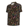 thumbnail image 2 of Balery Decorative Feathers Printed Men’s Short Sleeve Polo Shirt, Midweight Men's Shirt,Golf Polo shirts -Large, 2 of 9