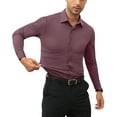thumbnail image 2 of sogami Long Sleeve Stretch Dress Shirt for Men Solid Business Shirts, 2 of 8