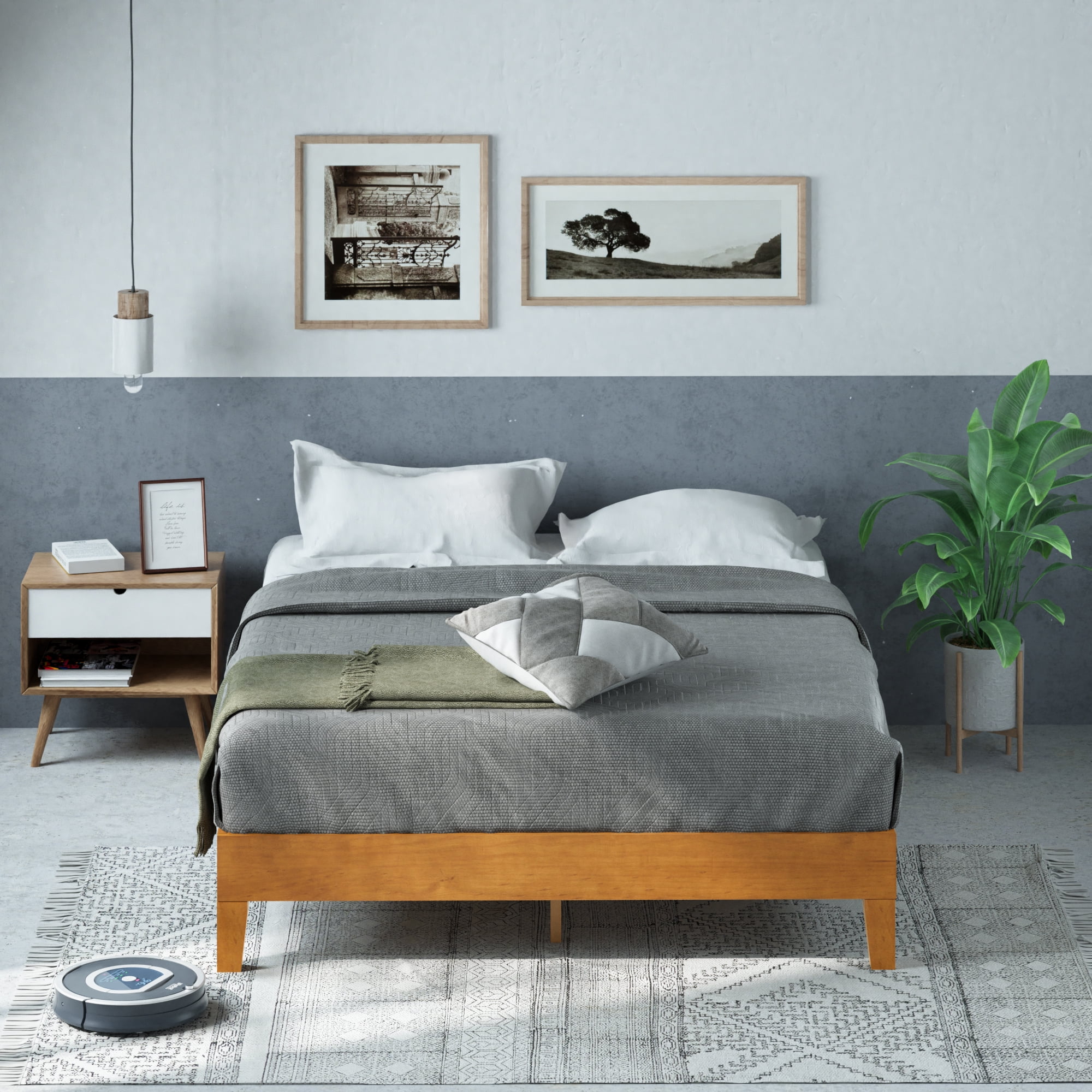 Zinus Alexia 12" Deluxe Wood Platform Bed Frame, Rustic Pine, Full