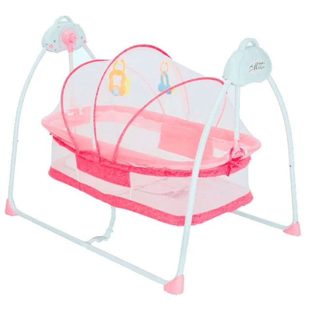 CUNA MECEDORA PARA BEBE IMPORTACIÓN BABY ROCKER ROSA CON CONTROL REMOTO