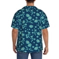 thumbnail image 3 of Gukieu Daisies Flowers Print Men's Short-sleeved Shirts, Button-down Pocket Shirts, T-shirts, Beach Vacation Travel Summer Clothing-Large, 3 of 5
