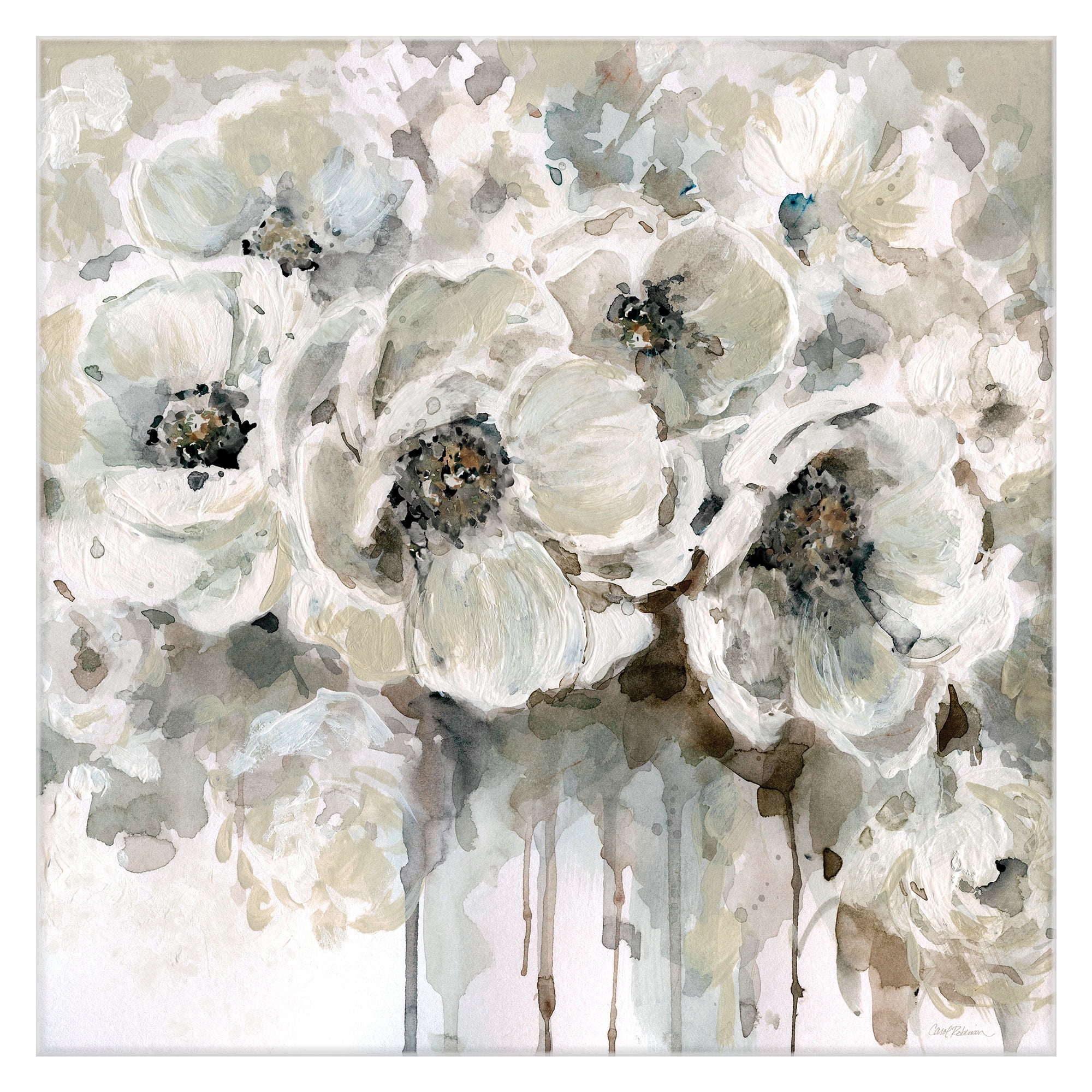 show original title winter blooms I image-chassis white canvas flowers poppy Details about   Carol robinson 
