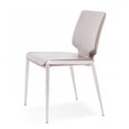 thumbnail image 3 of Cid Fiji 18 Inch Stackable Dining Chair Set of 2 Light Gray Vegan Leather, 3 of 6