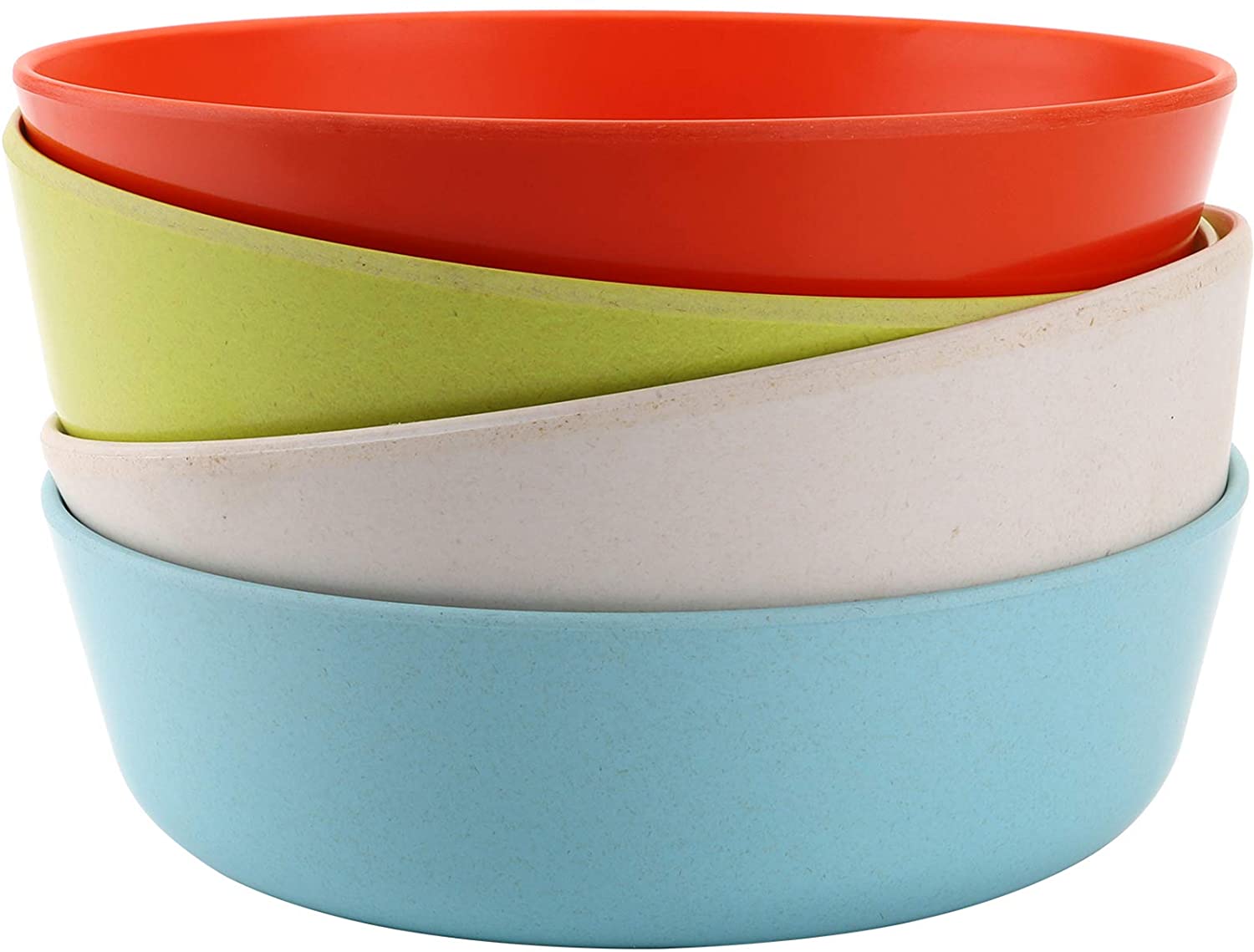 HTAIGUO 4 Pack 20 Oz Kids Bamboo Bowls, Bamboo Bowls Dishes Dinnerware