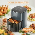 thumbnail image 6 of Air Fryer, 6-Quart 12-in-1 Digital Airfryer with Viewing Window, 400°F Rapid Air Technology, Nonstick Easy-Clean Basket for Family Cooking, Grey, 6 of 7