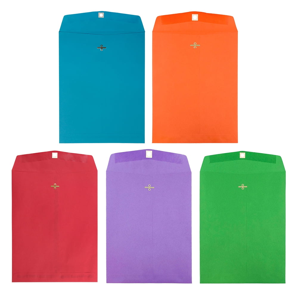 JAM 10 x 13 Clasp Envelopes, Assorted, 50/Pack
