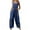 Blue, variant on Lisingtool Jeans For Women Women Cotton Jumpsuit Rompers Casual Loose Wide Leg Overalls Strap Bib Pants Khaki