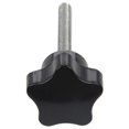 thumbnail image 3 of 6 pcs M6 x 50 mm locking star-shaped plastic head male thread knob grip, 3 of 5