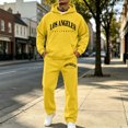 thumbnail image 2 of CONFREE Mens Sweatsuit 2 Peice Sets Lined Sweat Suit for Men Letter Graphic Y2K Hoodies Sweatpants Outfits Warm Fall Winter Track Suits Set, 2 of 4