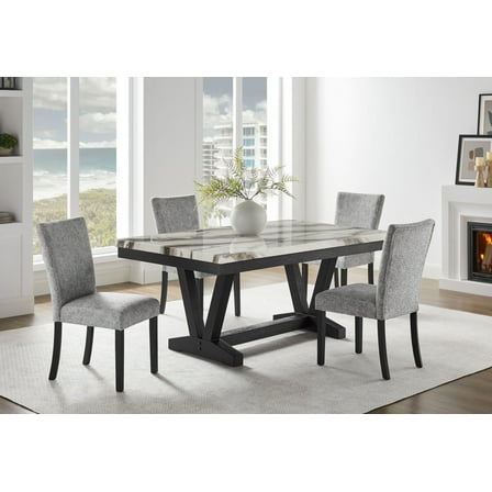 D1319 Gray Fabric Dining Chairs Set of (2)