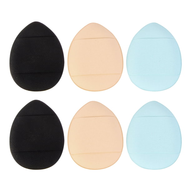 6 borlas de polvo del tamaño de un dedo, mini borlas de maquillaje facial, herramienta de maquillaje