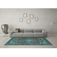 thumbnail image 3 of Ahgly Company Indoor Square Persian Light Blue Traditional Area Rugs, 3' Square, 3 of 4