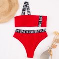 thumbnail image 5 of Ashirexll Swim Suits for Women 2024, Womens Bikini Swimsuits, Swimwear Letter Printing Two-Piece Swimsuit Bikini Swimming Beachwear Red M, 5 of 8