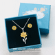 thumbnail image 3 of 3pz Collar Girasol Aretes Dije Regalos Oro 18k Joyeria Mujer, 3 of 5