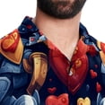 thumbnail image 5 of Love Men's Casual Hawaiian Shirts, Printed Button Down Short Sleeve Summer Beach Tops with Spread Collar - Unisex, 5 of 6
