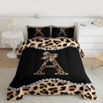 thumbnail image 2 of Castle Fairy Letter Monogrammed Bow A Twin Comforter Sets,Leopard Print Bedding Set, 2 of 8