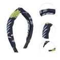 thumbnail image 3 of Unique Bargains 1 Pc Grace Pineapple Pattern Wide Cross Knot Headbands for Women Navy Blue, 3 of 6