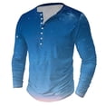 thumbnail image 1 of FAIWAD Plus Size Tops for Men Long Sleeve Button Pullover Casual Slim Comfy Basic Stretch Workout Shirts, 1 of 4