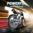 thumbnail image 4 of C INVERTER 20" x 4" Fat Tire Electric Bike for Adults, Peak 1100W Motor Retro Ebike Mountain Bike, 48V 14.5 Ah Removable Battery, Max Speed 28 Mph Electric Bicycle Snow Bike, 4 of 12