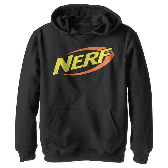 Boy's Nerf Classic Logo Pull Over Hoodie Black Medium