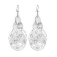 thumbnail image 2 of Eosunjian 1 Pair Hook Earrings Exaggerated Retro Geometric Elegant Hollow Flowers Waterdrop Pendant Women Dangle Earrings Fashion Jewelry Silver, 2 of 13