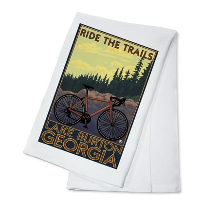 Lake Burton, Georgia - Bicycle Trail Scene - Lantern Press Poster (100% Cotton Kitchen