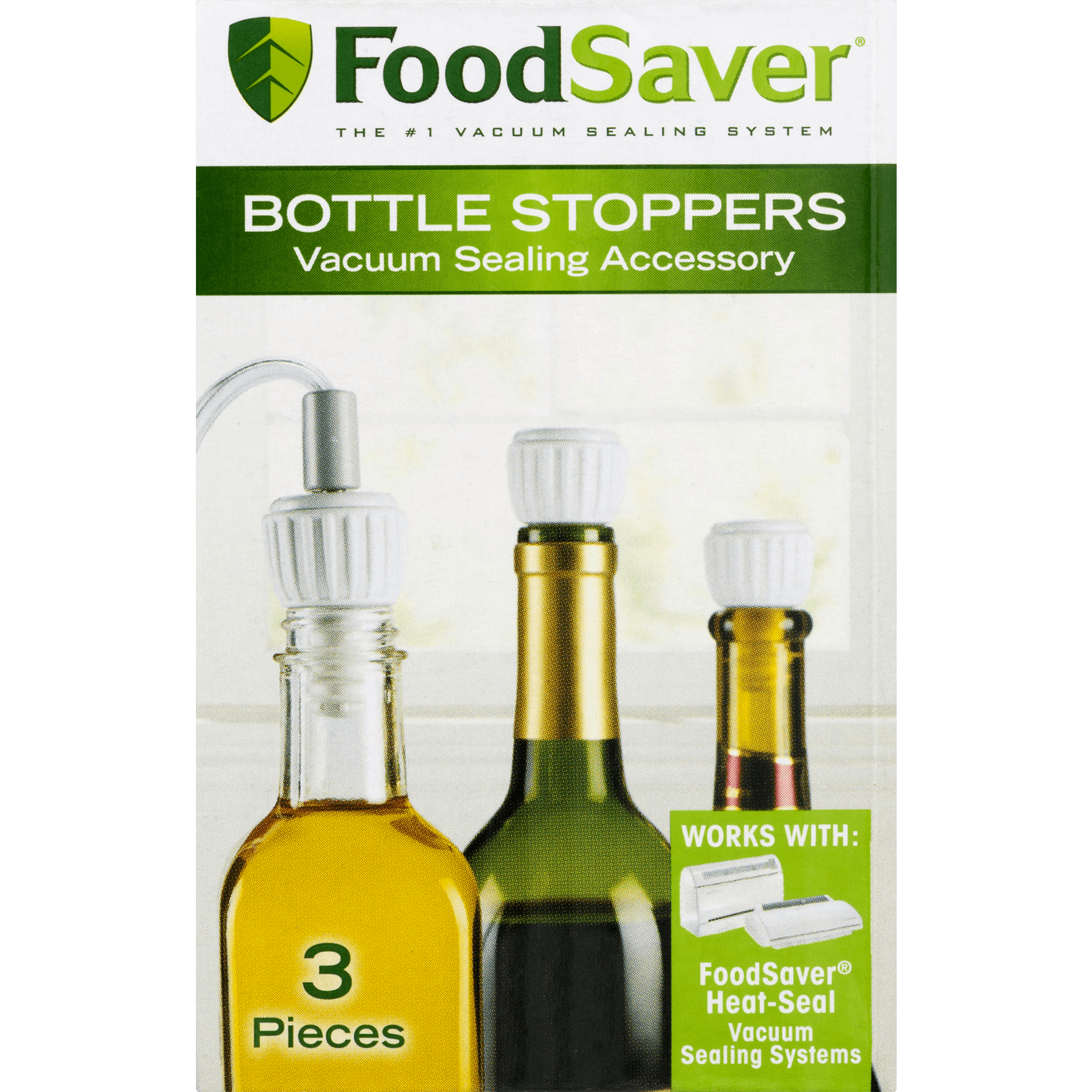 FoodSaver 3 Pack Wine Bottle Stoppers Keeps Wine Fresh Up To 5X Longer BPA Free