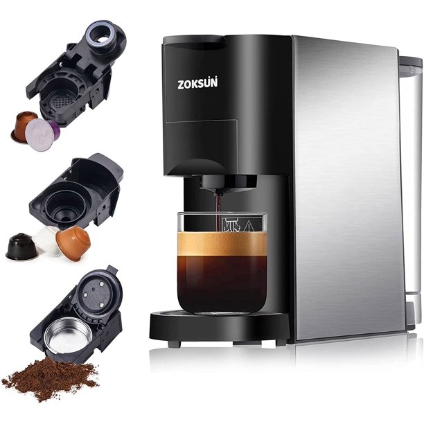 Espresso Pod Machine, 3 1 Machine for Nespresso Capsules OriginalLine, Dolce Gusto Coffee Pods and Ground Espresso, Bar, Black - Walmart.com