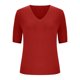 thumbnail image 4 of Camisas de Manga Larga Casual de las Mujeres Color Sólido Nuevo Cuello en V Tira Suelta Cepillada Camisa de Manga Corta, 4 of 6