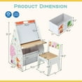 thumbnail image 3 of Costway Kids Table & Chair Set with Rotatable Double-sided Magnetic Blackboard & Whiteboard White, 3 of 10