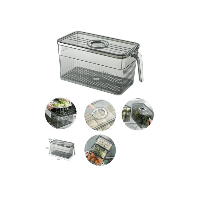 Contenedor Xtellar Almacenamiento Con Tapa Refrigerador Organizador Color Verde