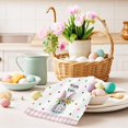 thumbnail image 3 of Happy Easter Kitchen Towel 18"x26" Cute Bunny Flower Buffalo Plaid Dish Towels Spring Home Kitchen Decor Hand Towels Set of 2, 3 of 6