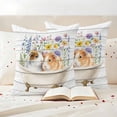 thumbnail image 3 of Spring Floral Animals Outdoor Waterproof Pillow Covers, Elegant Flowers Leaves Farmhouse Wooden Decorative Square Throw Pillowcase Sofa Cushion Sham for Patio/Couch/Chair, 26"x26" 2 Pack, 3 of 8