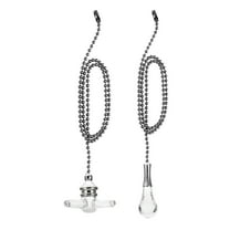 Uxcell 2Pcs 14" Light Bulb&Fan Cord Ceiling Fan Pull Chain Extender,Black,Clear