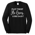 thumbnail image 2 of Wild Bobby Plot Twist He Lives Luke 24:23 Inspirational/Christian Men Long Sleeve Shirt, Black, Small, 2 of 5