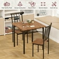 thumbnail image 4 of Maritcute 2 Person Dining Room Table Set - Wood and Metal Chairs, Space-Saving Square Kitchen Table, Perfect for Apartments, Rustic Brown, 4 of 9