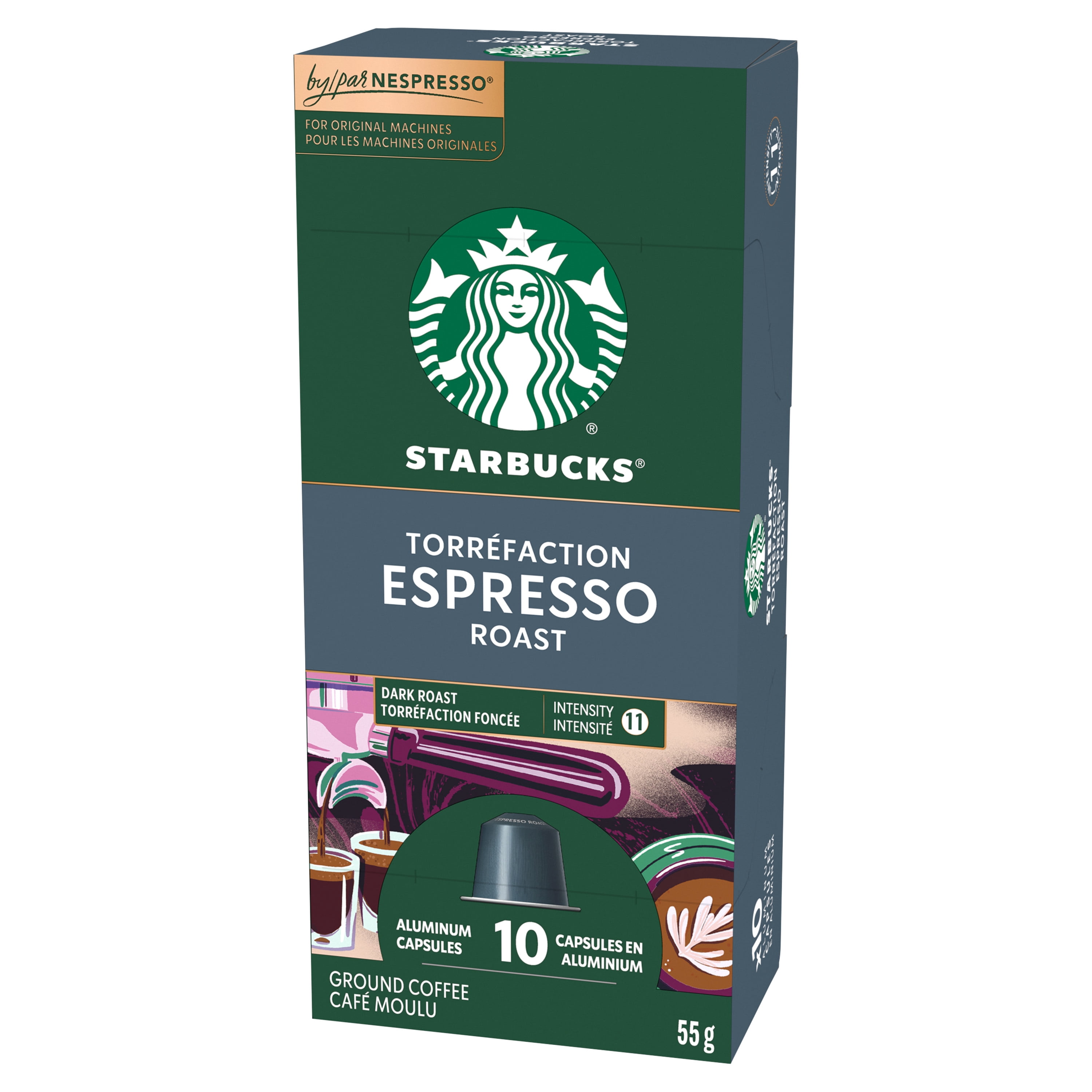 Starbucks Espresso Roast, NESPRESSO Coffee Pods, Original Line, Bold Dark Roast