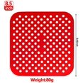 thumbnail image 2 of Queilt Tapis pour Friteuse à Air Chaud 2 Pcs Tapis en Silicone Réutilisables Doublure Antiadhésive Grille Carrée pour Friteuse à Air (8.5 Pouces Carré), 2 of 5