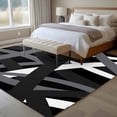 thumbnail image 4 of Abstract Art Large Area Rugs 5x8 ft White Black Gray Line Modern Simple Washable Rug Non Slip Indoor Carpet Absorbent Floor Mat for Living Room Bedroom Dining Room, 4 of 9