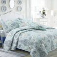 thumbnail image 2 of Cozy Line Jasmine Floral 3-piece Reversible Cotton Bedding Quilt Set, King, 2 of 7