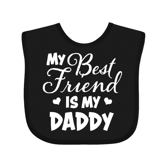 Inktastic My Best Friend is My Daddy with Hearts Boys or Girls Baby Bib