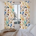 thumbnail image 3 of Colorful Eucalyptus Leaves Kitchen Curtain for Berdoom Living Room Cafe 72 Inch Length, Watercolor Botanical Modern Tiers Curtains Light Filtering Drapes Window Treatment 2 Panels 52"Wx72"L, 3 of 8