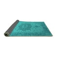 thumbnail image 2 of Ahgly Company Indoor Round Oriental Turquoise Blue Industrial Area Rugs, 4' Round, 2 of 4