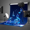 thumbnail image 2 of ABPHOTO Polyester 5x7ft Simple Blue Backdrop Three Dimensional Music Symbol Blue Minimalistic Photography Background and Studio Photography Backdrop Props, 2 of 5