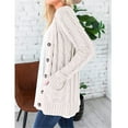 thumbnail image 3 of HAPIMO Womens Fall Winter Cardigan Open Front Button Chunky Cable Knit Sweaters Cardigans Coats Outerwear White L, 3 of 8