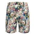 thumbnail image 6 of Kdxio Colorful Flowers Pattern Mens Casual Shorts - Drawstring Summer Beach Sports Shorts for Men, 6 of 9