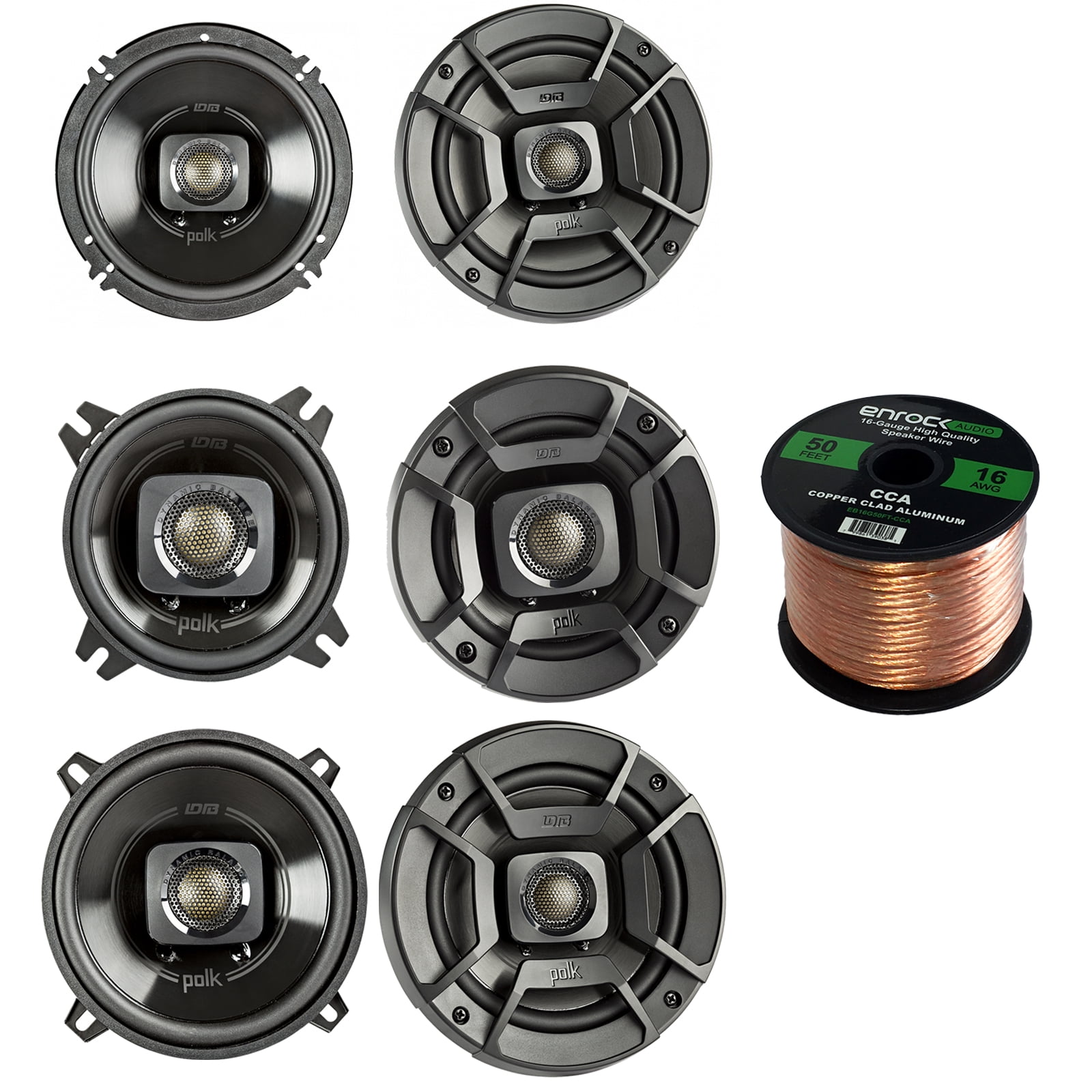 2x Polk Audio DB522 5.25Inch 300Watt 2Way Speakers, 2x 6.5" 300W 2