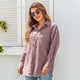 thumbnail image 3 of Blusa con bolsillo, camisa de pana para mujer, blusas holgadas de pana para mujer, blusa con cierre de botones, funcionalidad inteligente, 3 of 6