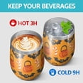 thumbnail image 4 of Halloween Pattern 12oz Stainless Steel Insulated Wine Tumbler with Lid and Straw – Double Wall Vacuum Mug for Hot & Cold Drinks, 304 Steel Interior, Sweat-Free Design. Trick or Treat !, 4 of 5