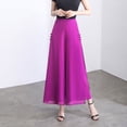 thumbnail image 4 of Abrigo de gasa con abertura lateral de moda para verano, cintura trasera elástica y suelta, pantalones largos casuales y elegantes., 4 of 5